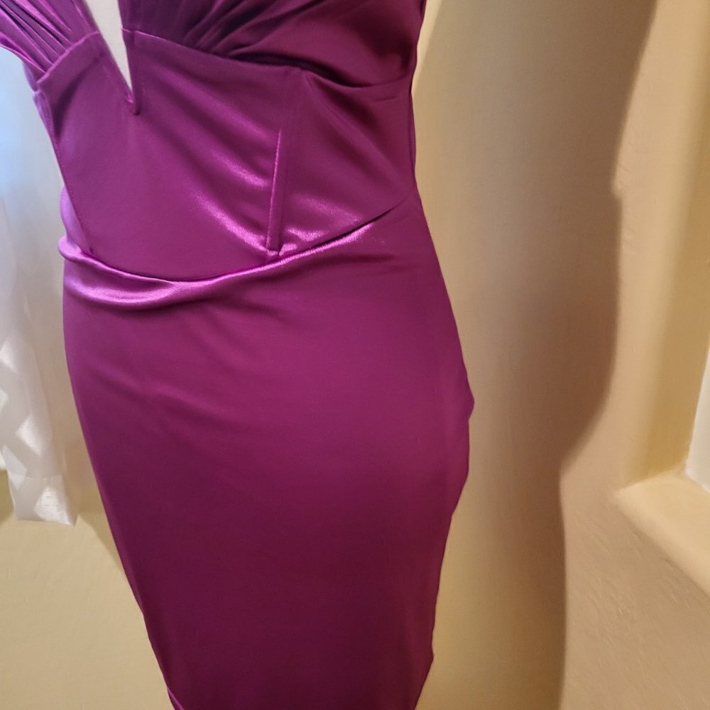 Thirty Thirty Dress | Purple Low Cut Corset Style Party Dress Size Small/NWT - Picture 6 of 11